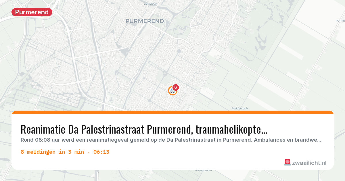 Kaart van de activiteitspiek bij Purmerend