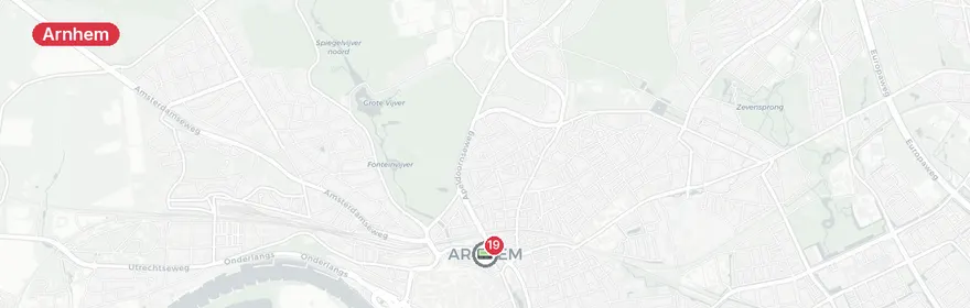 Kaart van Fatbiker ernstig gewond na aanrijding met lijnbus A12 Arnhem