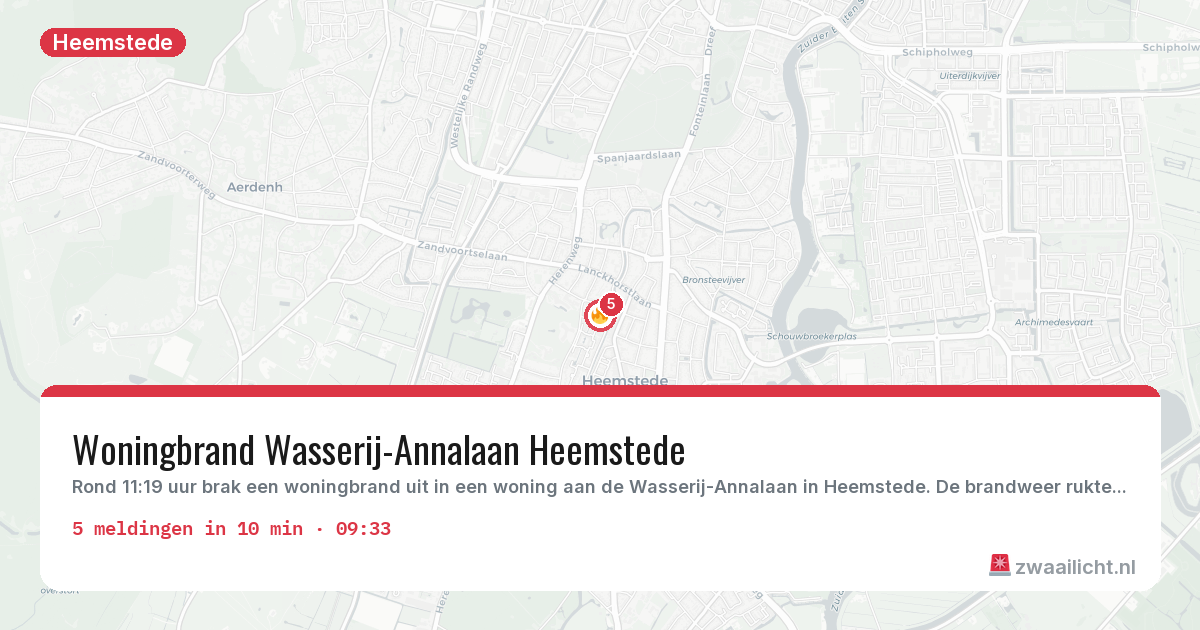 Kaart van de activiteitspiek bij Heemstede