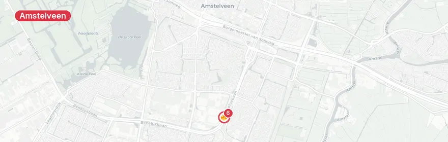 Kaart van Scooterrijder gewond bij ongeval Beneluxbaan Amstelveen