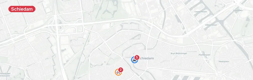 Kaart van Steekpartij Hoogstraat Schiedam, één gewonde
