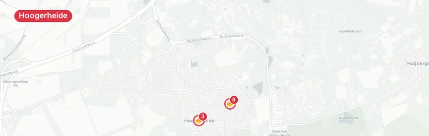 Kaart van Woningbrand Laan Olieslagers Hoogerheide