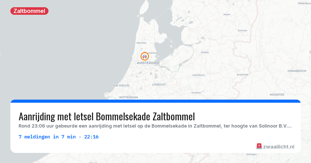 Kaart van de activiteitspiek bij Zaltbommel