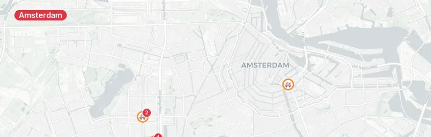 Kaart van Verkeersongeval en huisintervention Amsterdam