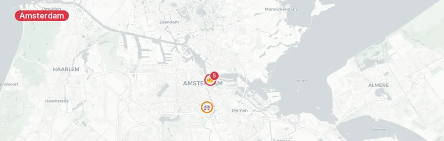 Kaart van Persoon te water Oosterdokskade Amsterdam