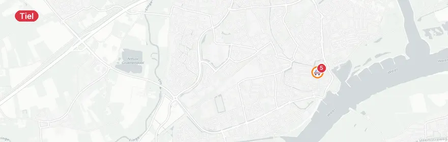 Kaart van Man te water op Waterliniepad Tiel