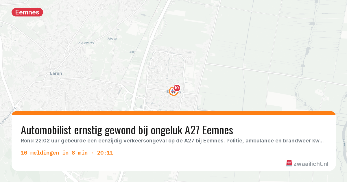 Kaart van de activiteitspiek bij Eemnes