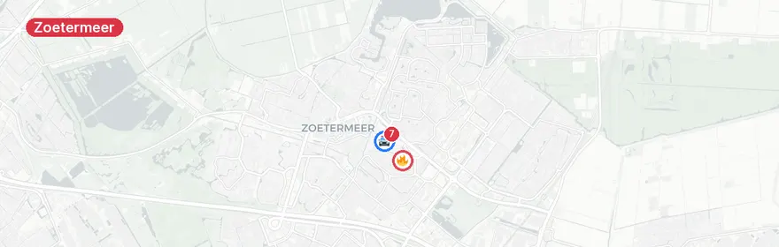Kaart van Steekpartij en gaslekkage in Zoetermeer