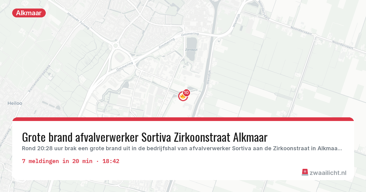 Kaart van de activiteitspiek bij Alkmaar