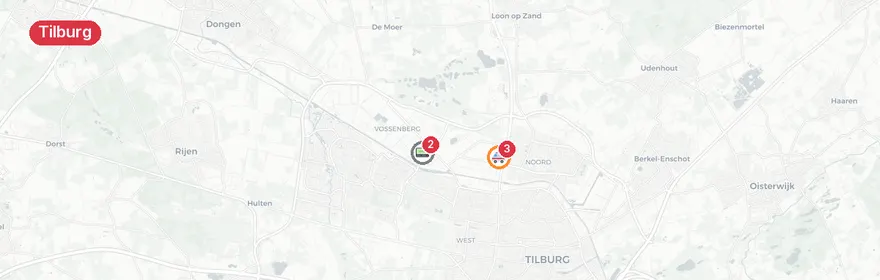 Kaart van Bosbrand De Siptenpad Tilburg