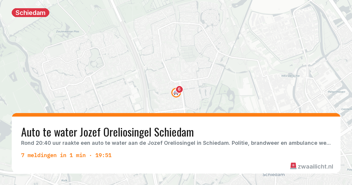 Kaart van de activiteitspiek bij Schiedam