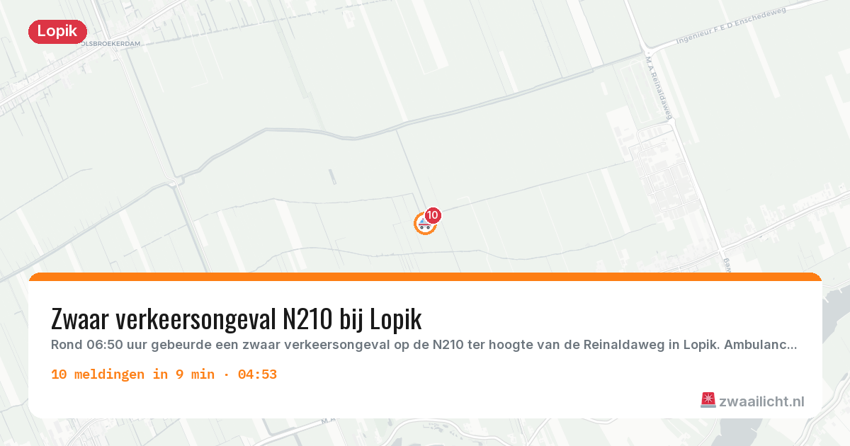 Kaart van de activiteitspiek bij Lopik