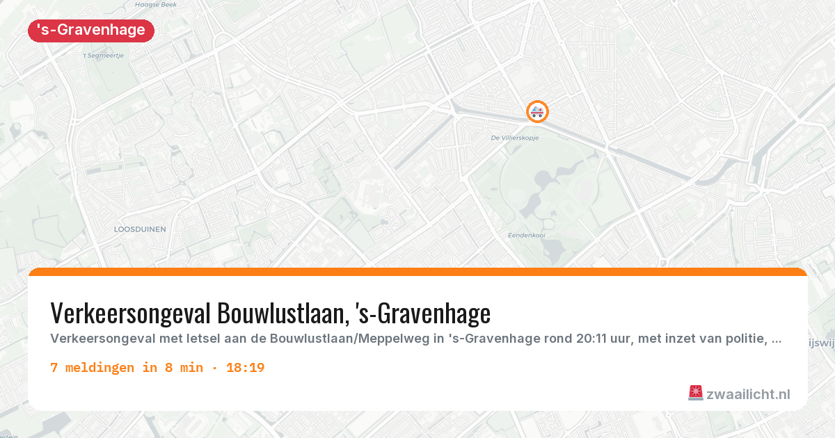 Kaart van de activiteitspiek bij 's-Gravenhage