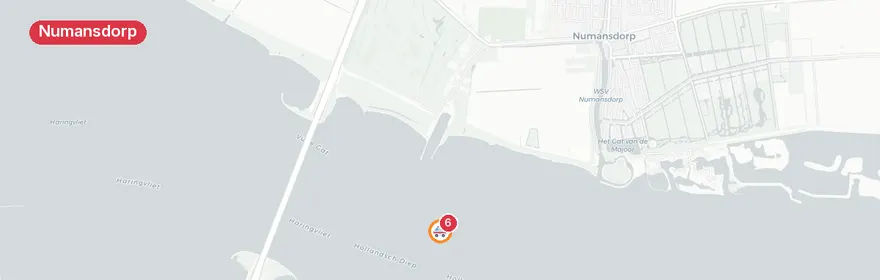 Kaart van Persoon te water Hollandsch Diep Numansdorp