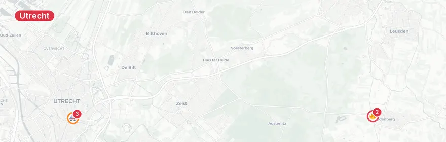 Kaart van Gaslekkage Voorstraat Utrecht