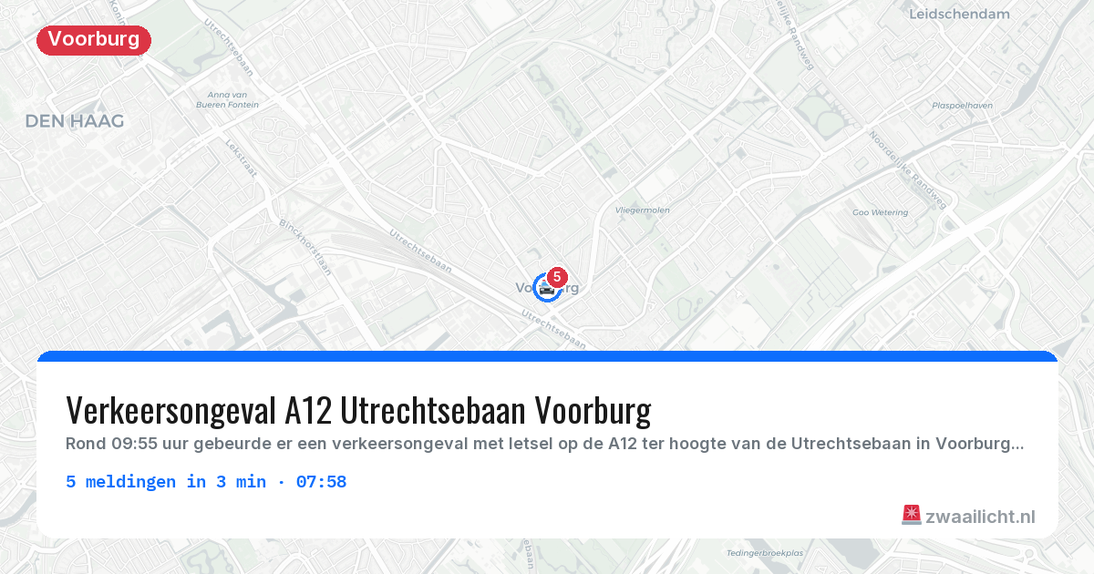 Kaart van de activiteitspiek bij Voorburg