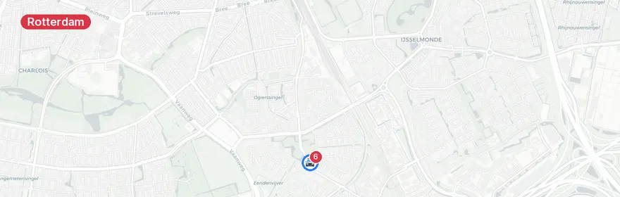 Kaart van Motorrijder gewond bij ongeluk Pascalweg Rotterdam