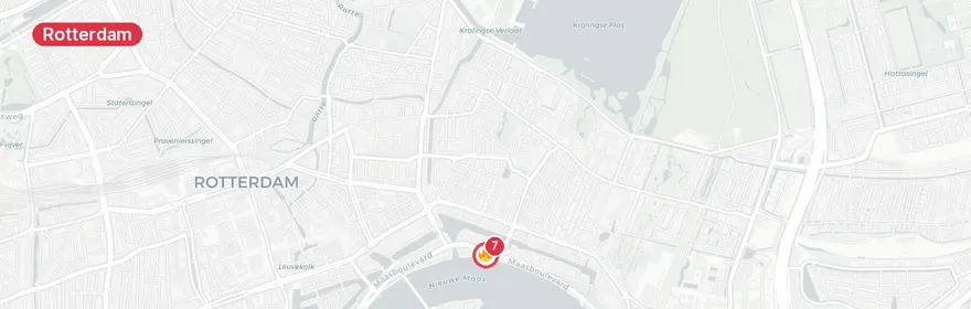 Kaart van Voertuig te water Rhijnspoorkade Rotterdam