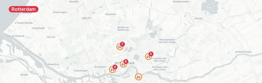 Kaart van Meerdere incidenten in Rotterdam