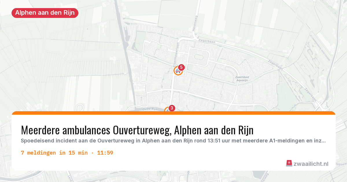 Kaart van de activiteitspiek bij Alphen aan den Rijn