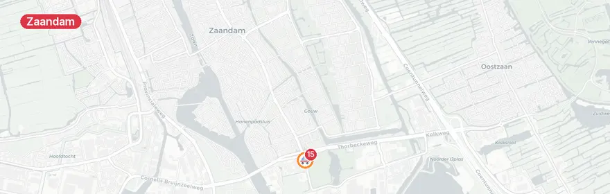 Kaart van Zwaar verkeersongeval Wibautstraat Zaandam, vier gewonden