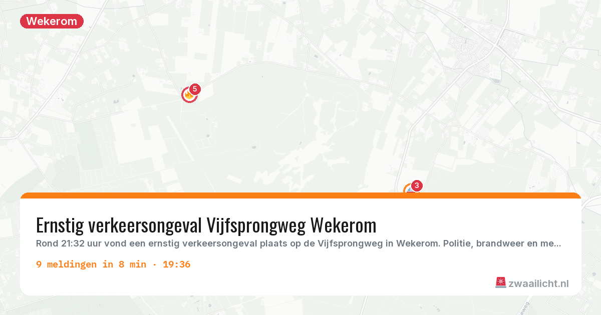 Kaart van de activiteitspiek bij Wekerom