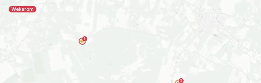 Kaart van Ernstig verkeersongeval Vijfsprongweg Wekerom