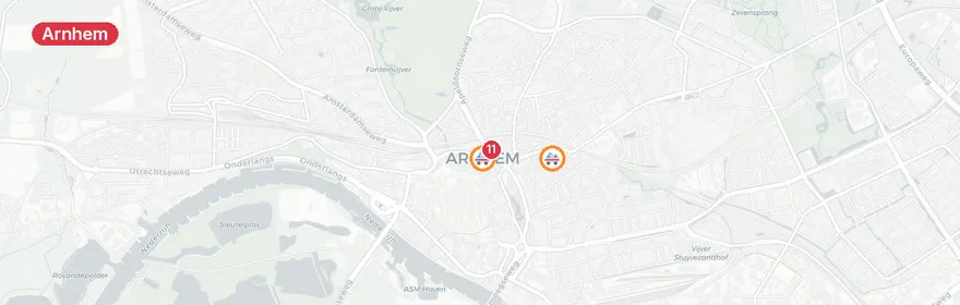 Kaart van Verkeersongeval A50 Delhuijzenweg Arnhem