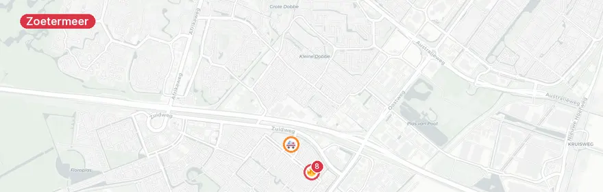 Kaart van Kantoorpand in brand op Paletsingel Zoetermeer