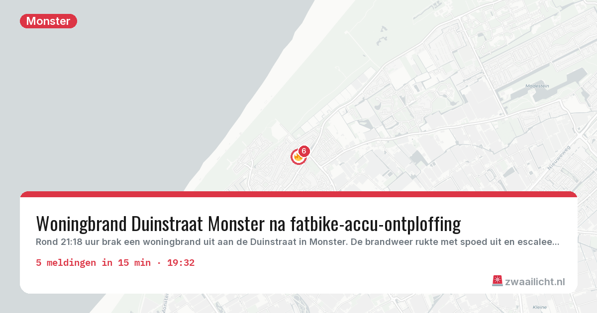 Kaart van de activiteitspiek bij Monster