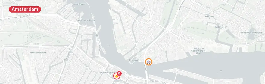 Kaart van Spoorongeluk met letsel Stationsplein Amsterdam Centraal