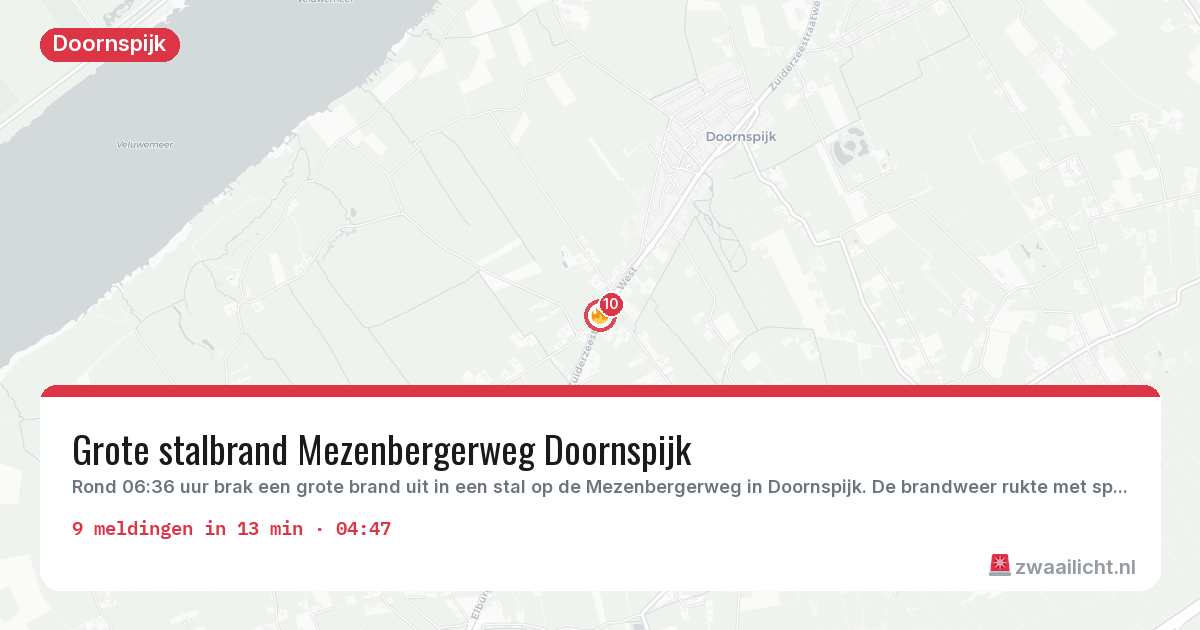 Kaart van de activiteitspiek bij Doornspijk
