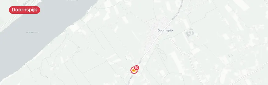 Kaart van Grote stalbrand Mezenbergerweg Doornspijk