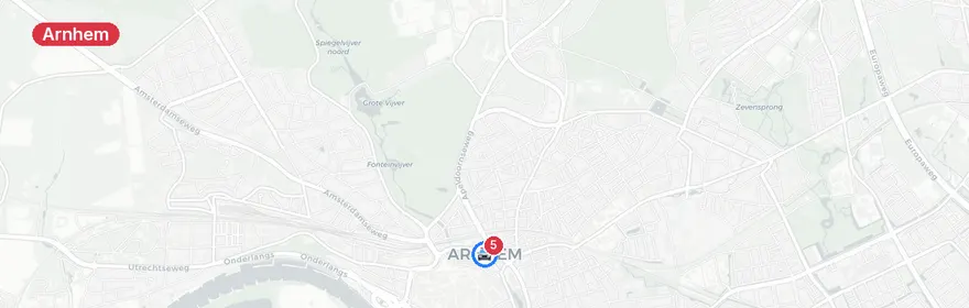 Kaart van Frontale botsing N311 Koningsweg Arnhem, kinderen betrokken