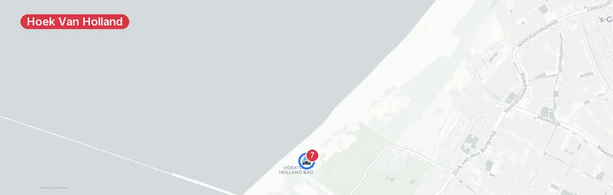 Kaart van Waterongeval Zeekant Hoek van Holland