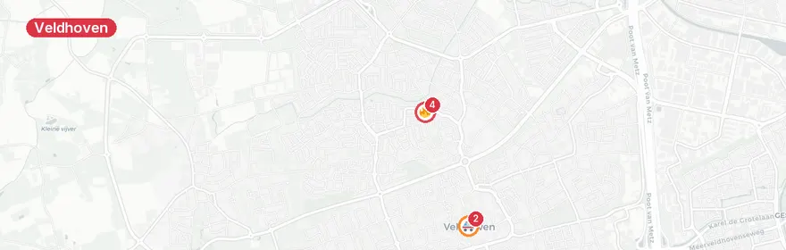 Kaart van Brand voormalig tuincentrum Coppelmans Veldhoven