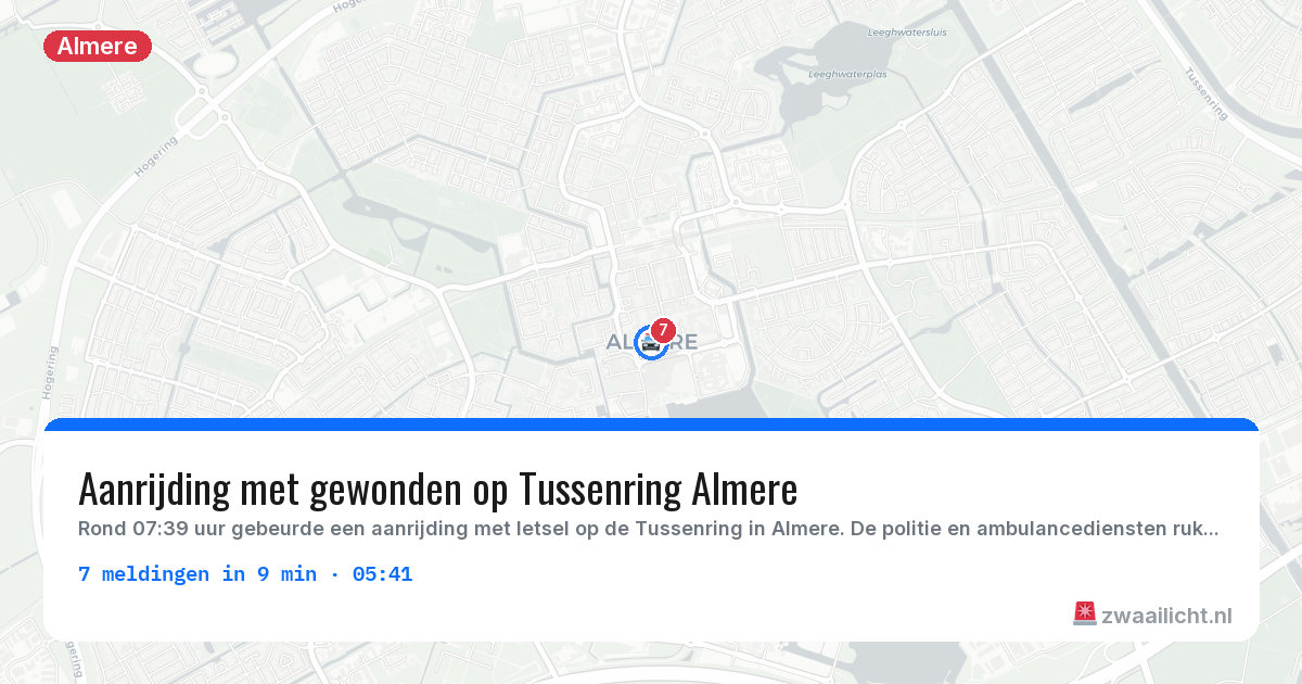 Kaart van de activiteitspiek bij Almere