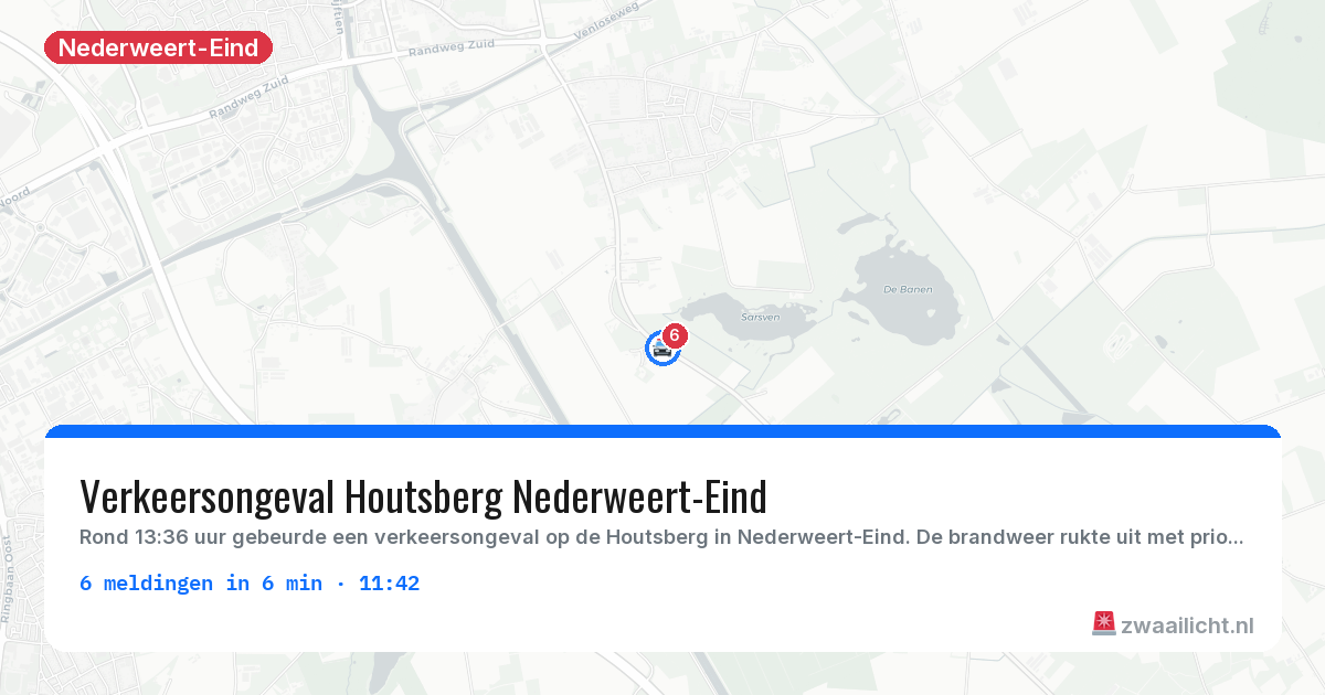 Kaart van de activiteitspiek bij Nederweert-Eind