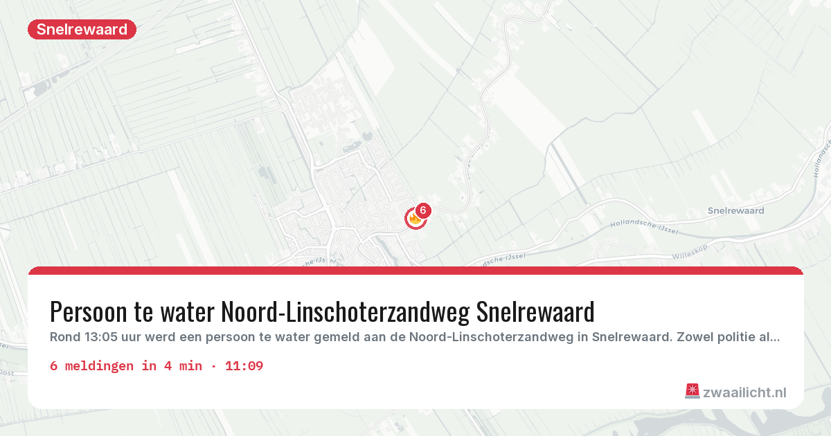 Kaart van de activiteitspiek bij Snelrewaard