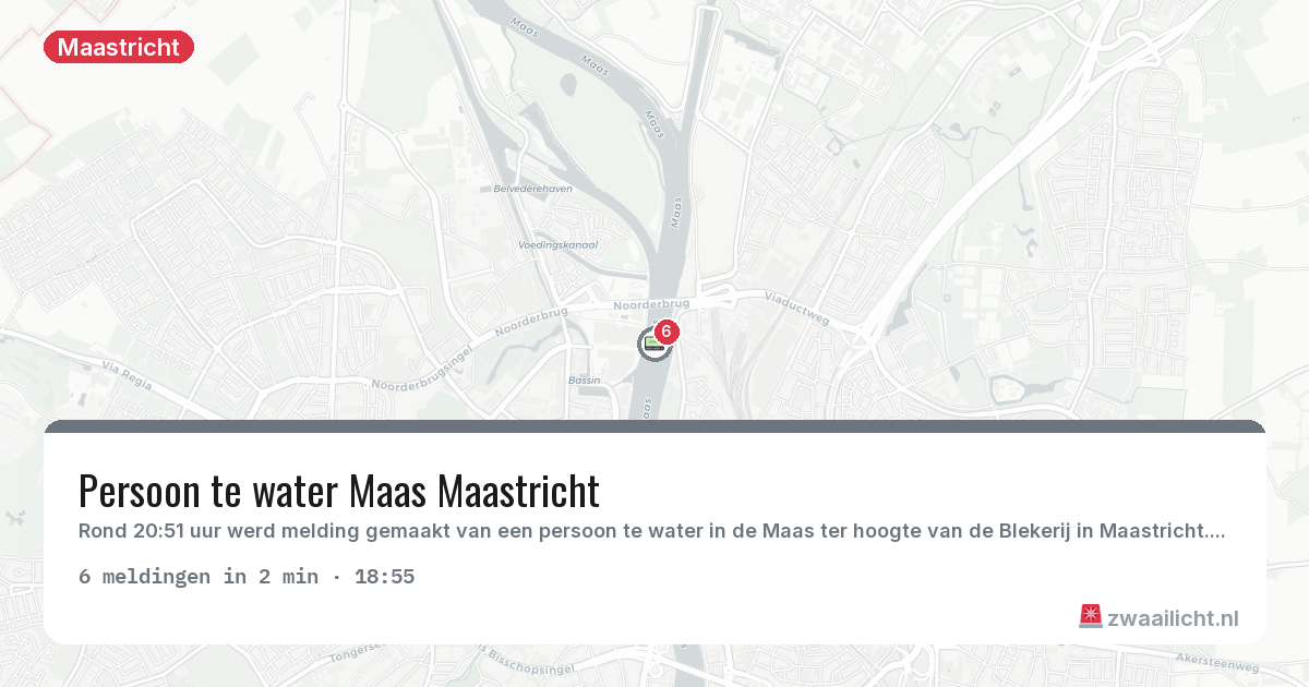 Kaart van de activiteitspiek bij Maastricht