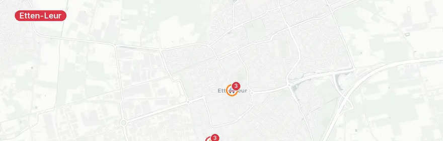 Kaart van Gaslekkage Hobodreef Etten-Leur