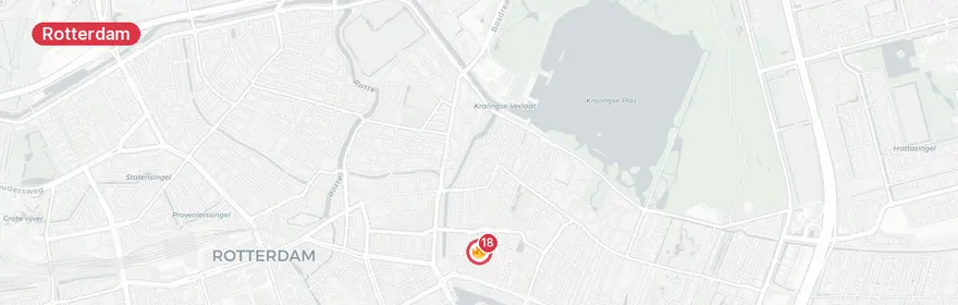 Kaart van Zeer grote dakbrand Herman Gorterstraat Rotterdam