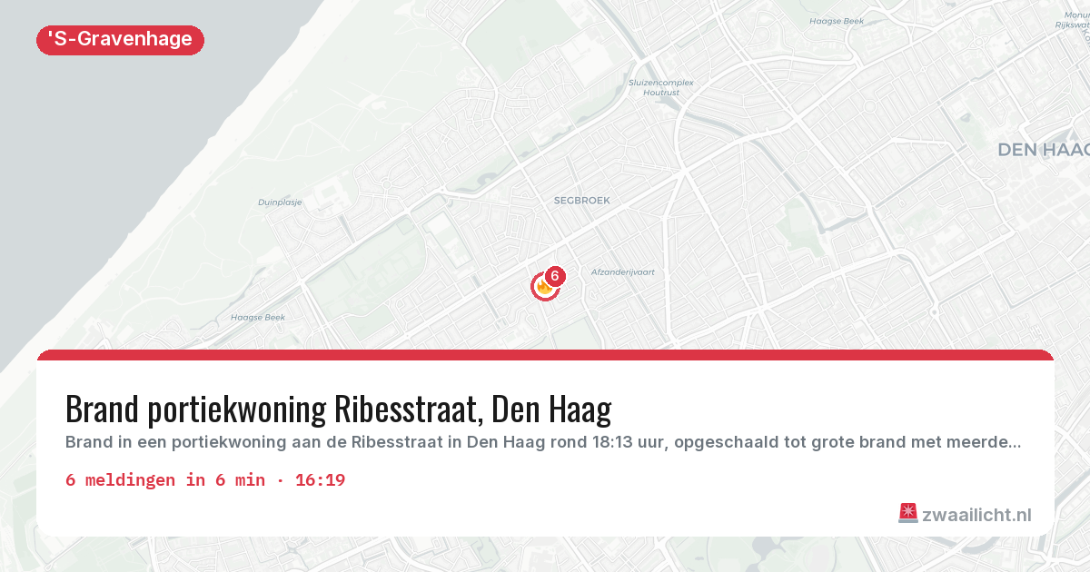 Kaart van de activiteitspiek bij 'S-Gravenhage