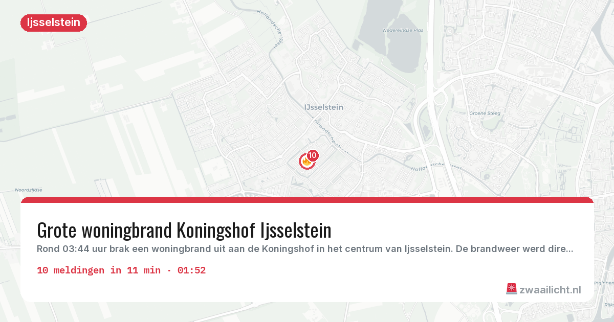 Kaart van de activiteitspiek bij Ijsselstein