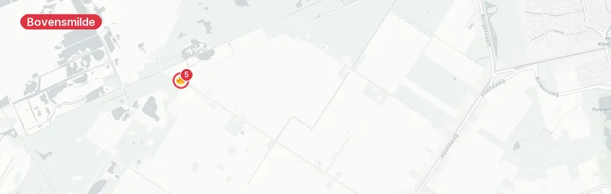 Kaart van Grote brand bijgebouw Meesterswijk Bovensmilde