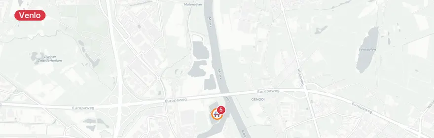 Kaart van Aanrijding met letsel op A67 bij Europaweg Venlo