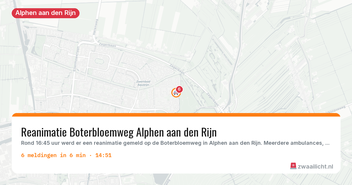 Kaart van de activiteitspiek bij Alphen aan den Rijn