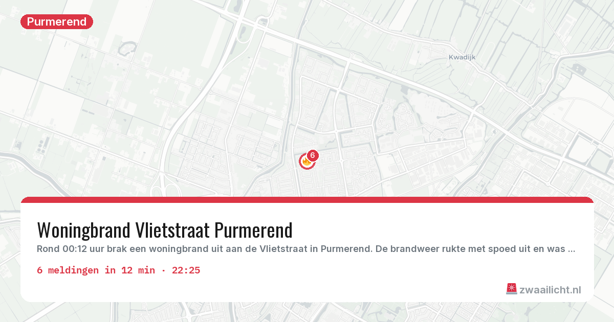 Kaart van de activiteitspiek bij Purmerend