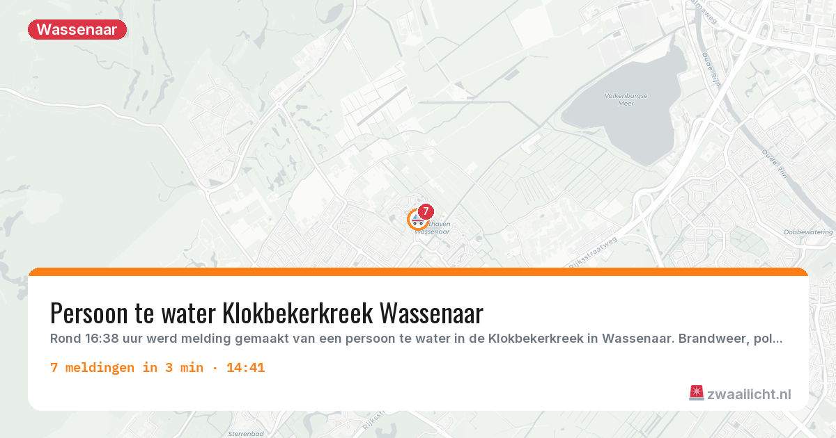 Kaart van de activiteitspiek bij Wassenaar