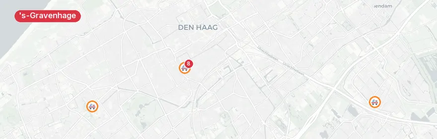 Kaart van Meerdere A1-meldingen Teniersplantsoen, Den Haag
